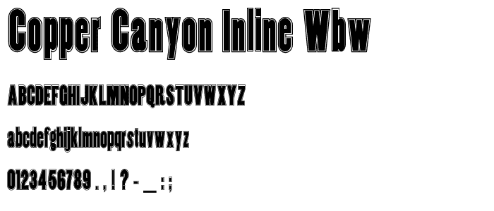 Copper Canyon Inline WBW font
